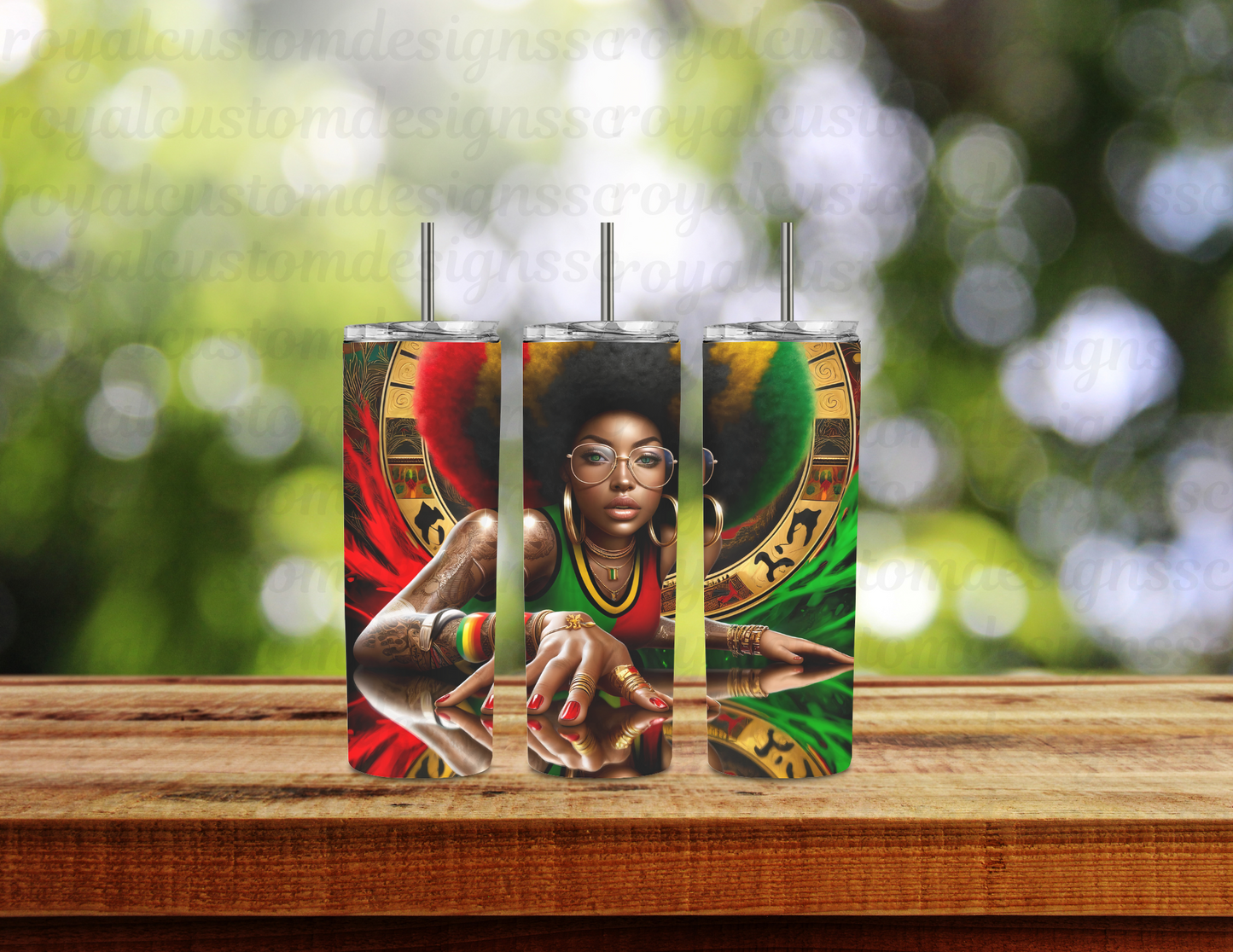Afro Woman Juneteenth Tumbler 20oz