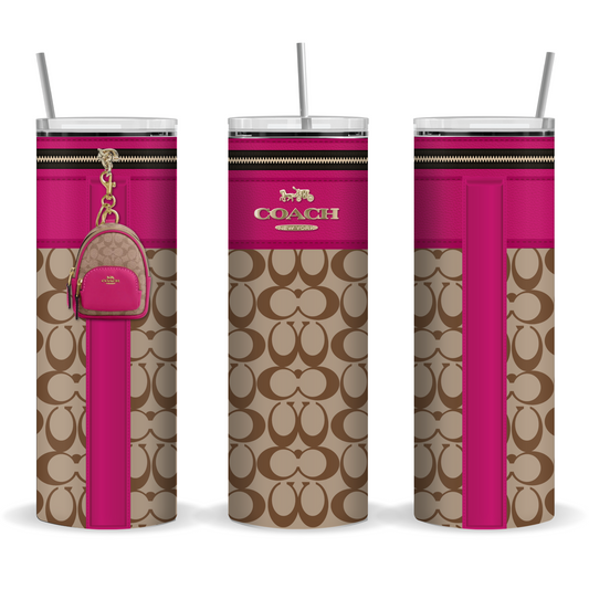 Pink/Tan Designer Tumbler 20oz
