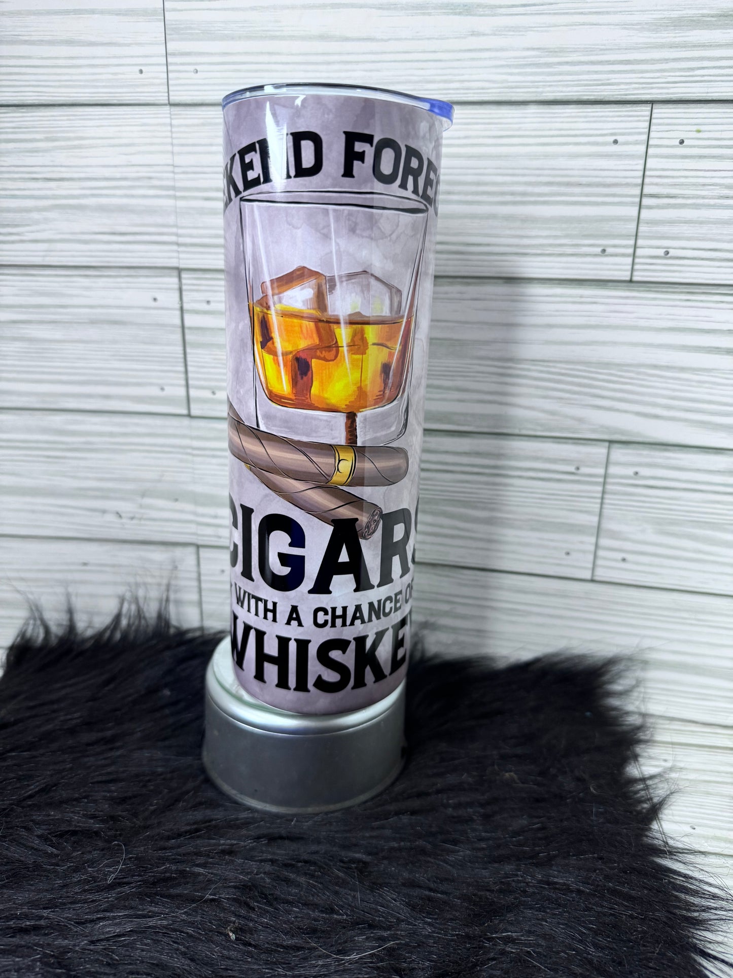 Weekend Forecast Cigar w/a chance if Whiskey Tumbler 20oz