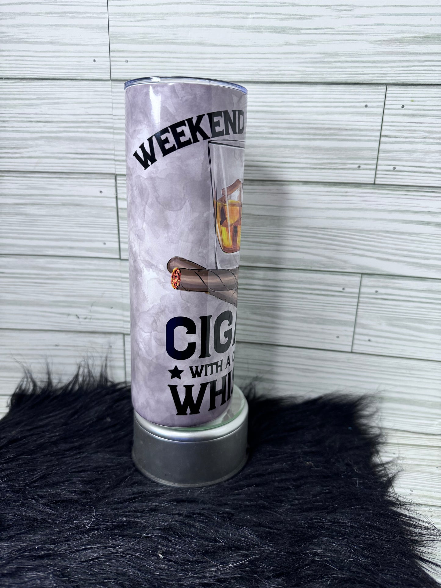 Weekend Forecast Cigar w/a chance if Whiskey Tumbler 20oz