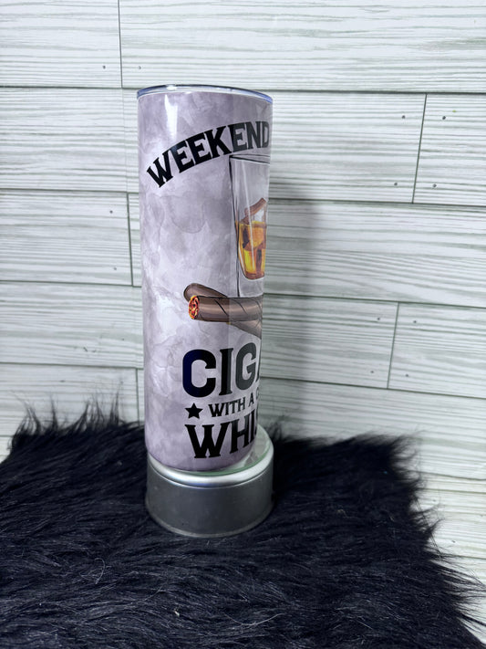 Weekend Forecast Cigar w/a chance if Whiskey Tumbler 20oz